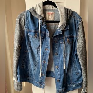 Women’s Mossimo Supply Co. Denim Jacket with Grey Hood and Sleeves